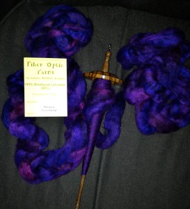 Fiber Optic Yarns - BFL in the Bramble faux Batik colorway.